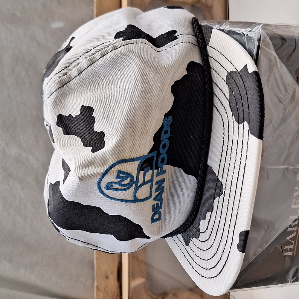 Vintage Dean Foods Cow Print Snapback Hat
